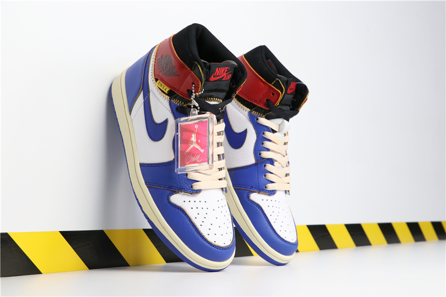 Union x Air Jordan 1 Retro High OG NRG Blue White Red - Click Image to Close